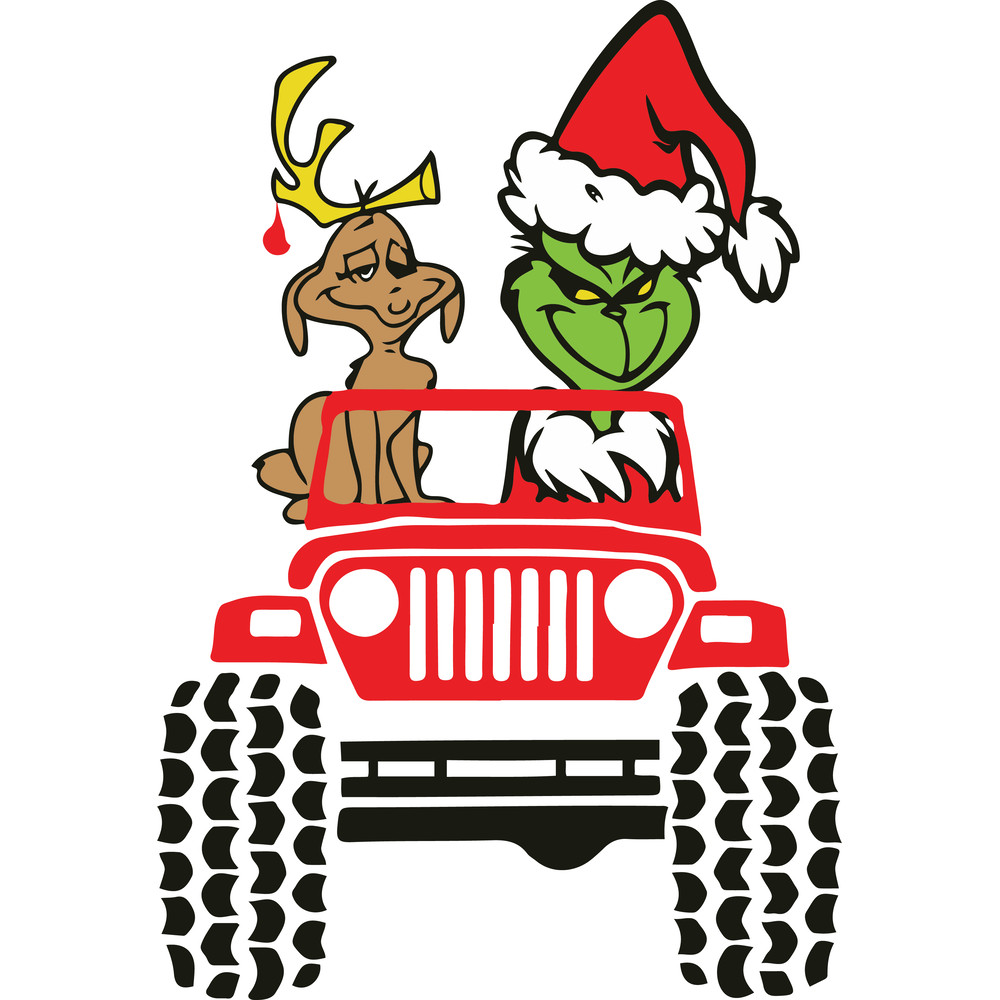 Grinch And Dog Jeep ChristmasChristmas Svg Cricut File 0
