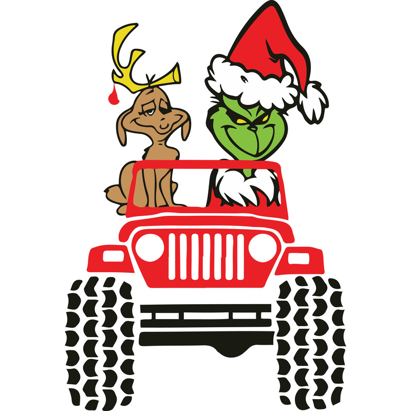 Grinch And Dog Jeep ChristmasChristmas Svg Cricut File 0