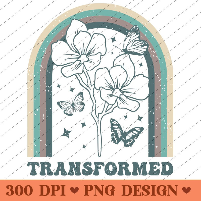 Transformed Boho Butterfly Floral PNG Design 0