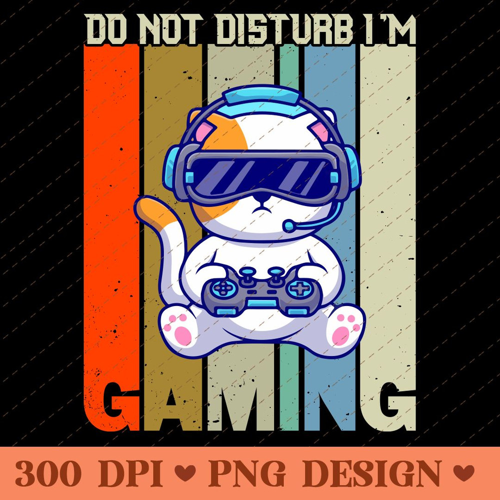 Do Not Disturb Gamer Cat Retro Gaming Design 0