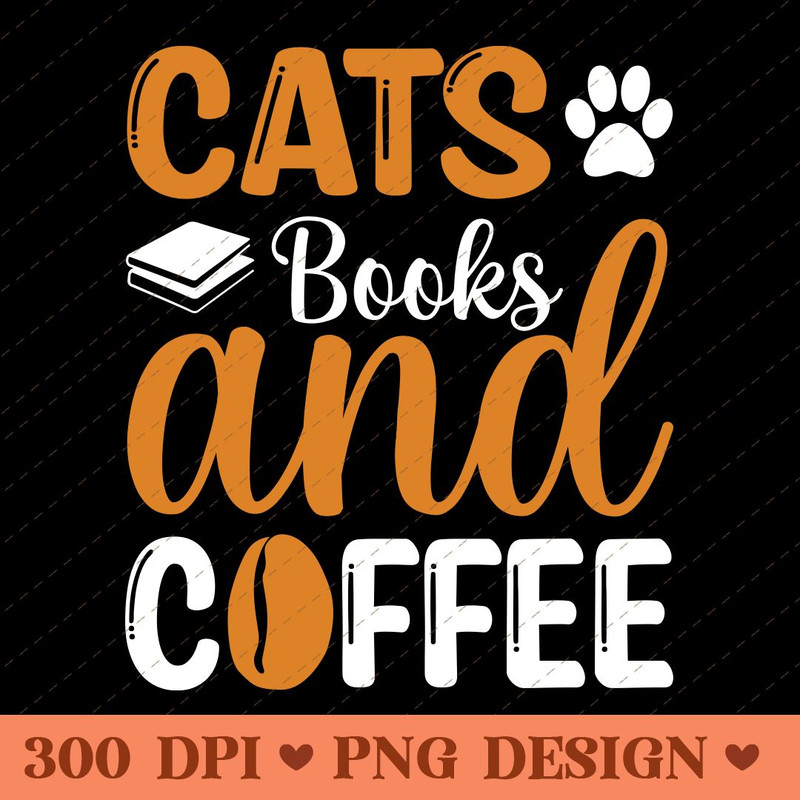 Cats Books And Coffee Cozy Lifestyle PNG Design 0