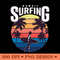Hawaii Surfing Retro Sunset And Surfboard Design PNG 0