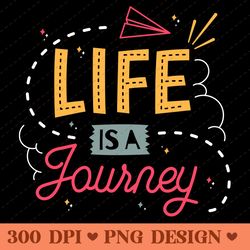 life is a journey inspirational typography with paper airplane png design