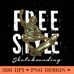 freestyle skateboarding skeleton extreme sports png design