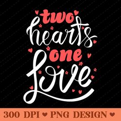 two hearts one love romantic valentines day png design