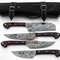 4Piece Handmade Damascus Steel Chef BBQ Knife Set With Leather Roll Bag 0