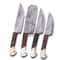 Custom Handmade Damascus Steel Chef Knife Set With Leather Roll Bag 4