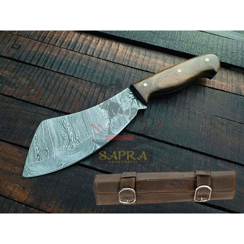 Handmade Forged Damascus Steel 7Piece Knife Set With Leather Roll Bag 2