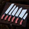 Handcrafted D2 Steel Best Kitchen Knives Set With Leather Roll Carry Bag 4