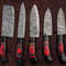 Handmade Forged Damascus Steel Best Kitchen Chef Knives Set With Leather Bag 3
