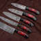 Handmade Forged Damascus Steel Best Kitchen Chef Knives Set With Leather Bag 5