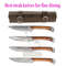 4Piece Damascus Steel Steak Knife Set Handmade Dining Knives Gift Set With Leather Roll Bag 1