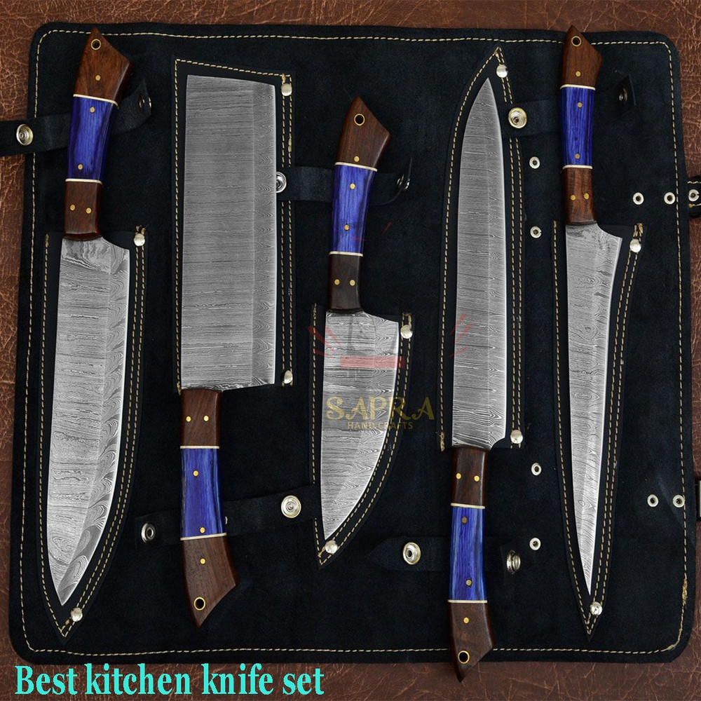 Damascus steel kitchen knife set
