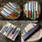 5piece forged D2 kitchen knife set with Leather Bag