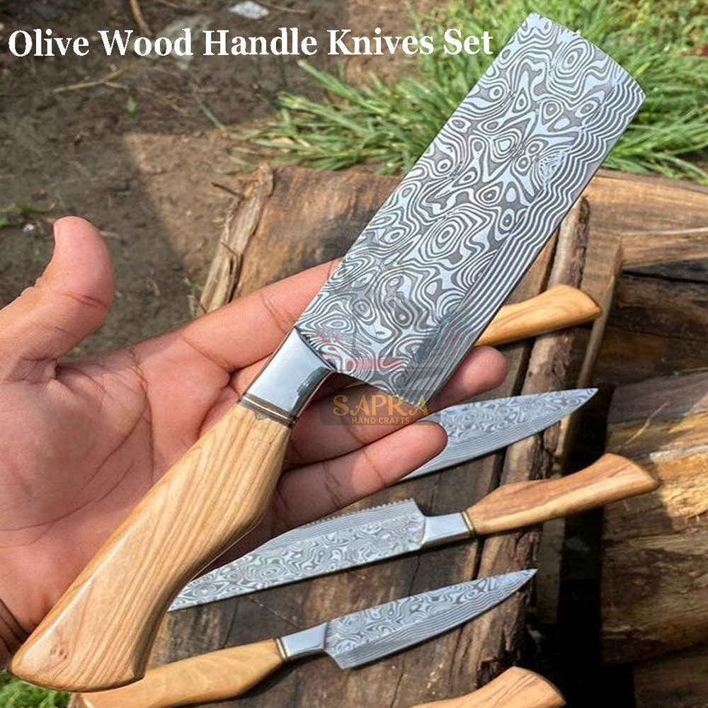 Olive Wood Handle Knives set