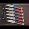 6Piece Damascus Steel Steak Knife Set With Leather Roll Bag 6