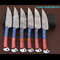 6Piece Damascus Steel Steak Knife Set With Leather Roll Bag 4