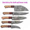 Custom Handmade Damascus Steel Kitchen Knife Set With Leather Roll Bag 0