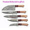 Custom Handmade Damascus Steel Kitchen Knife Set With Leather Roll Bag 4