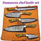 5Piece Handcrafted Damascus Steel Chef Knife Set With Leather Roll Professional Kitchen Knives 1