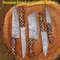 5Piece Handcrafted Damascus Steel Chef Knife Set With Leather Roll Bag 5