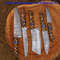 5Piece Handcrafted Damascus Steel Chef Knife Set With Leather Roll Bag 6