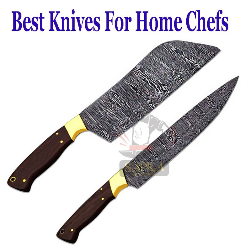 Handmade Forged Damascus Steel Kitchen Knives Set Premium Chef Knife Collection With Leather Roll