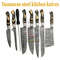 7piece Damascus Steel Chef Knife Set With Sharpener Rod And Leather Bag 2