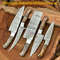 5piece Handmade Damascus Steel Kitchen Knife Set Leather Roll Bag 5