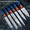 6Piece Handmade Forged Damascus Steel Kitchen Knife Set With Leather Roll Bag 5