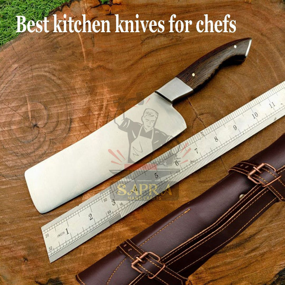 Custom Handmade J2 Steel Chef Knife Set  4Piece Professional Kitchen  BBQ Knives With Leather Roll  2