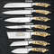 Handcrafted 7Piece J2 Steel Kitchen Knife Set With Roll Bag 2