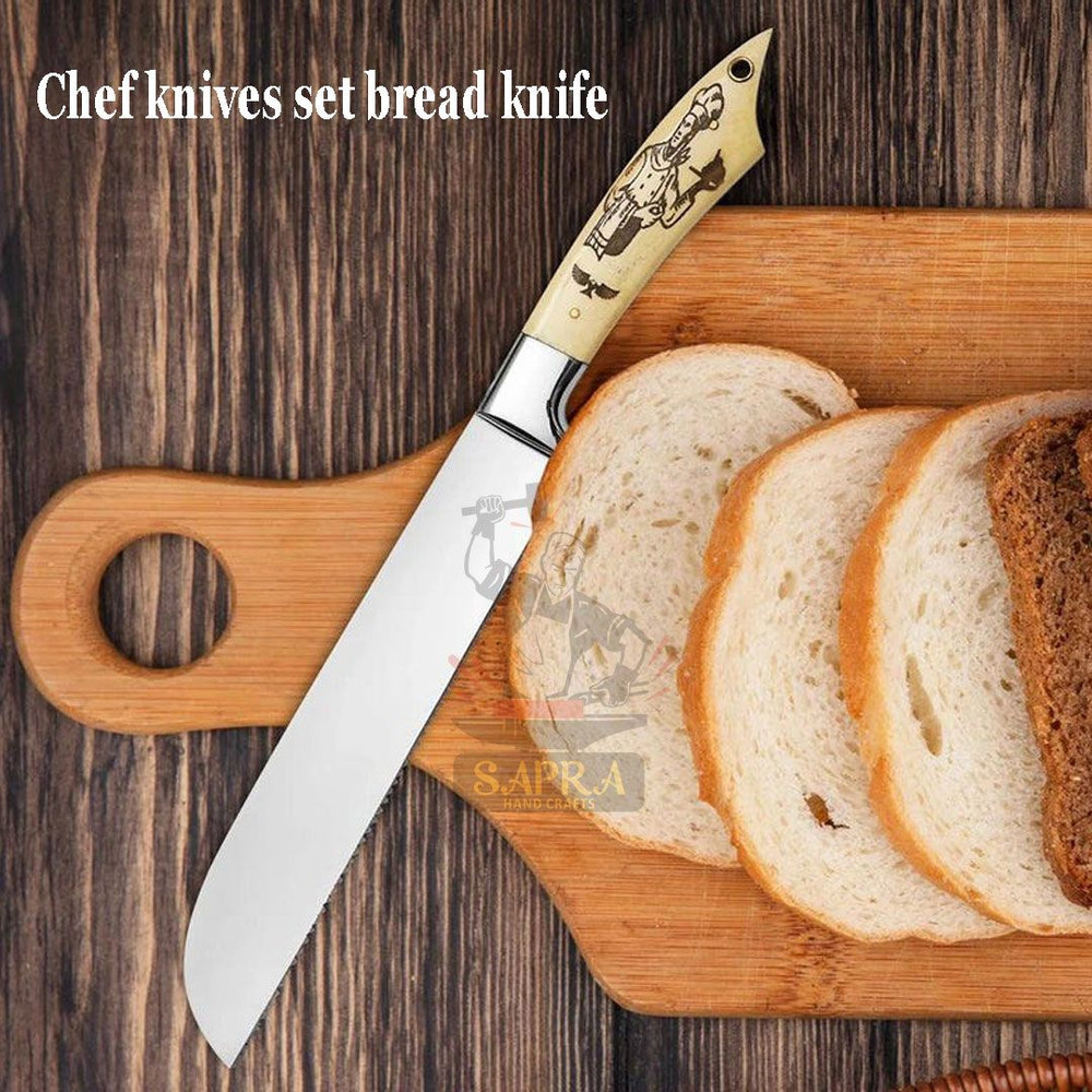 Handcrafted 7Piece J2 Steel Kitchen Knife Set With Roll Bag 3