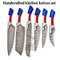 Custom Handcrafted 6Piece Forged Damascus Steel Kitchen Knife Set Texas Flag Handles With Leather 1