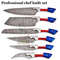 Custom Handcrafted 6Piece Forged Damascus Steel Kitchen Knife Set Texas Flag Handles With Leather 4