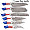 Custom Handcrafted 6Piece Forged Damascus Steel Kitchen Knife Set Texas Flag Handles With Leather 5