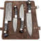 Handmade Forged Damascus Steel BBQ Kitchen Knife Set With Leather Roll Bag 2