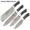 Handmade Forged Damascus Steel BBQ Kitchen Knife Set With Leather Roll Bag 1