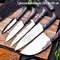 Custom Handmade J2 Steel Chef Knife Set With Leather Roll Bag  5Piece Professional Knives 0