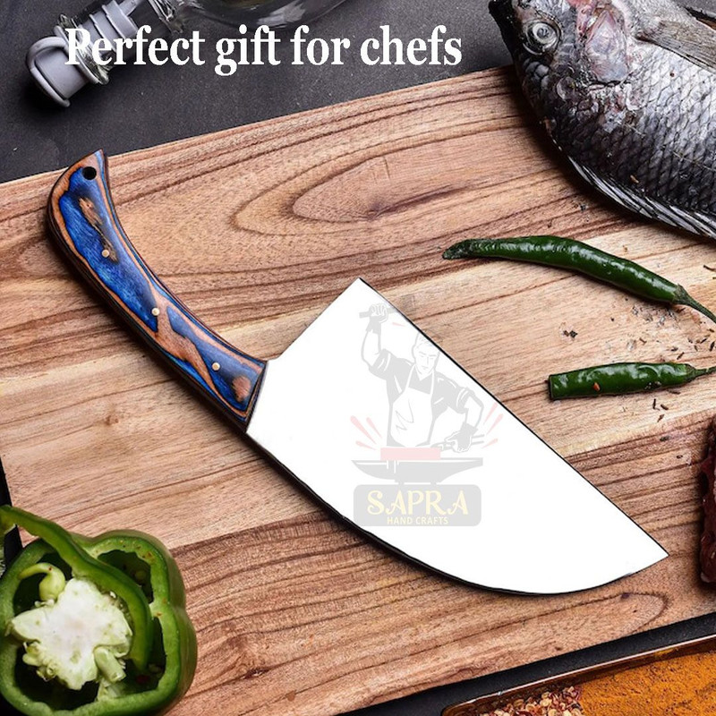 Custom Handmade J2 Steel Chef Knife Set With Leather Roll Bag  5Piece Professional Knives 7