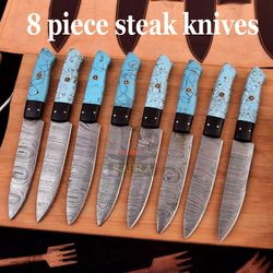 forged-damascus-steel-steak-knives-set-8-piece-with-leather-roll-bag