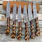Handmadedamascussteakknives6pcsetwithrollbag 0