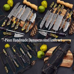 handmade-damascus-chef-knife-set-7-piece-with-leather-bag