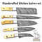 Handcrafted Damascus Steel Chef Knife Set 5 Piece With Roll Bag 1