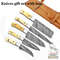 Handcrafted Damascus Steel Chef Knife Set 5 Piece With Roll Bag 2