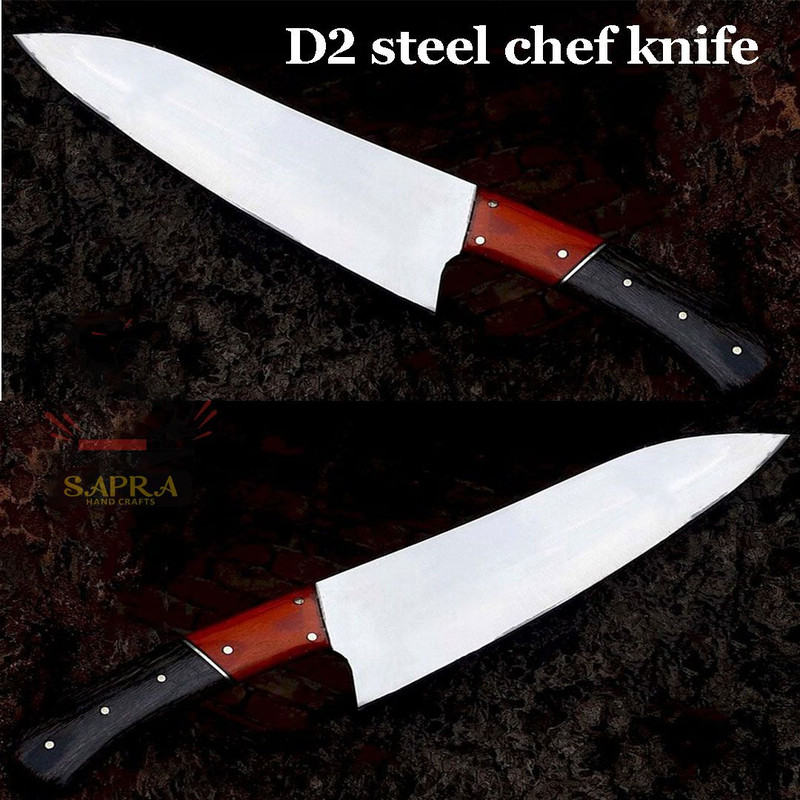 Customd2steelchefknife13inchhandcrafted 2
