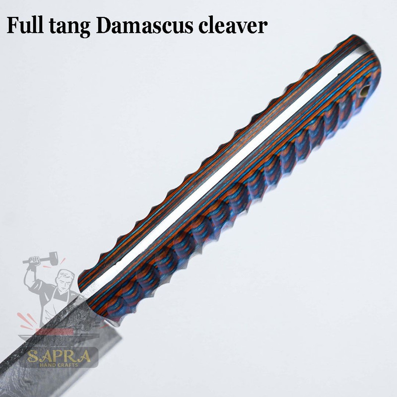 Handmadedamascusserbiancleaverleathersheath 3