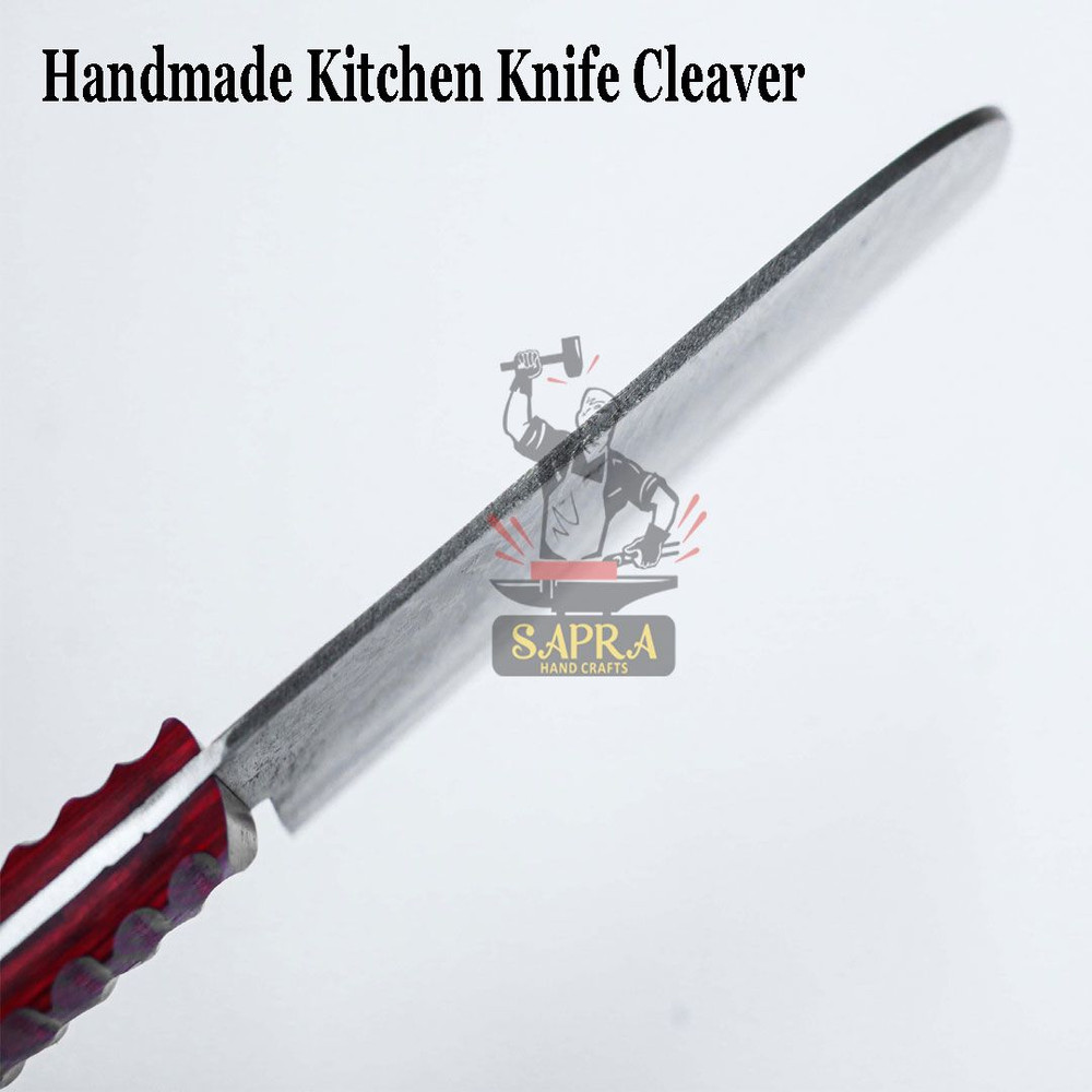 Customdamascusserbiancleaver12inchleathersheath 5