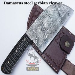 custom-damascus-steel-serbian-cleaver-12-inch-leather-sheath