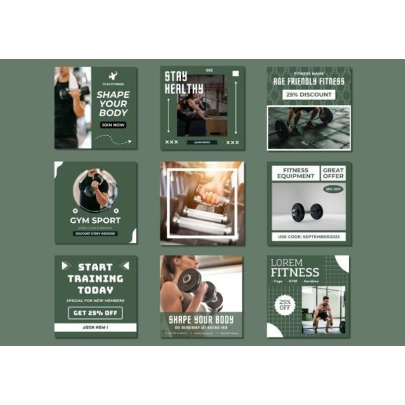 60 Fitness Social Media Canva Templates 4